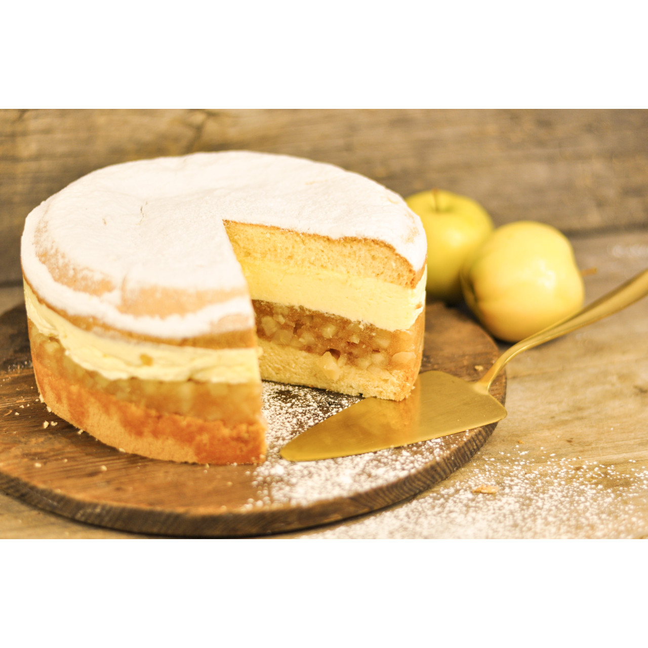 Ciasto szarlotka z budyniem