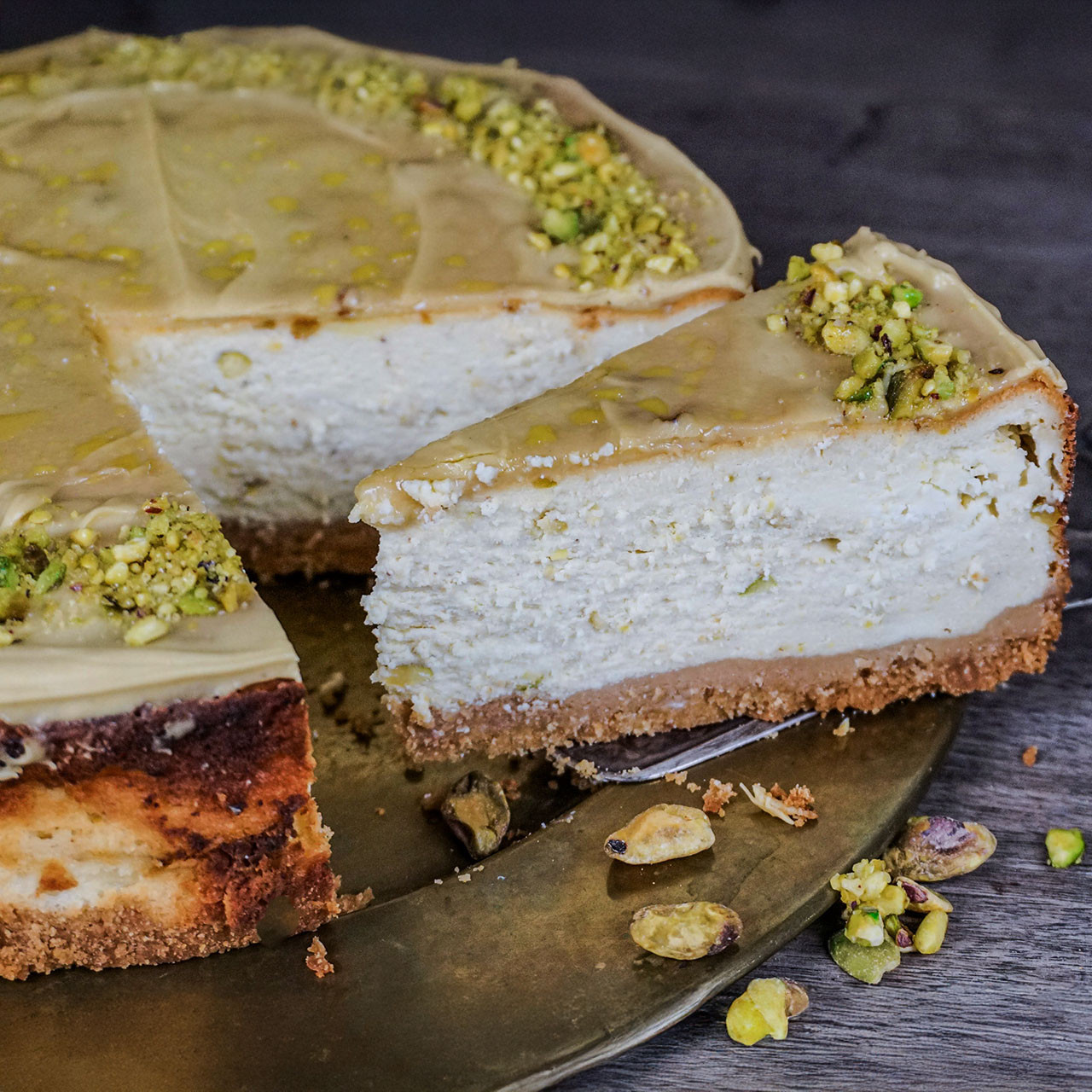 Ciasto sernik pistacjowy