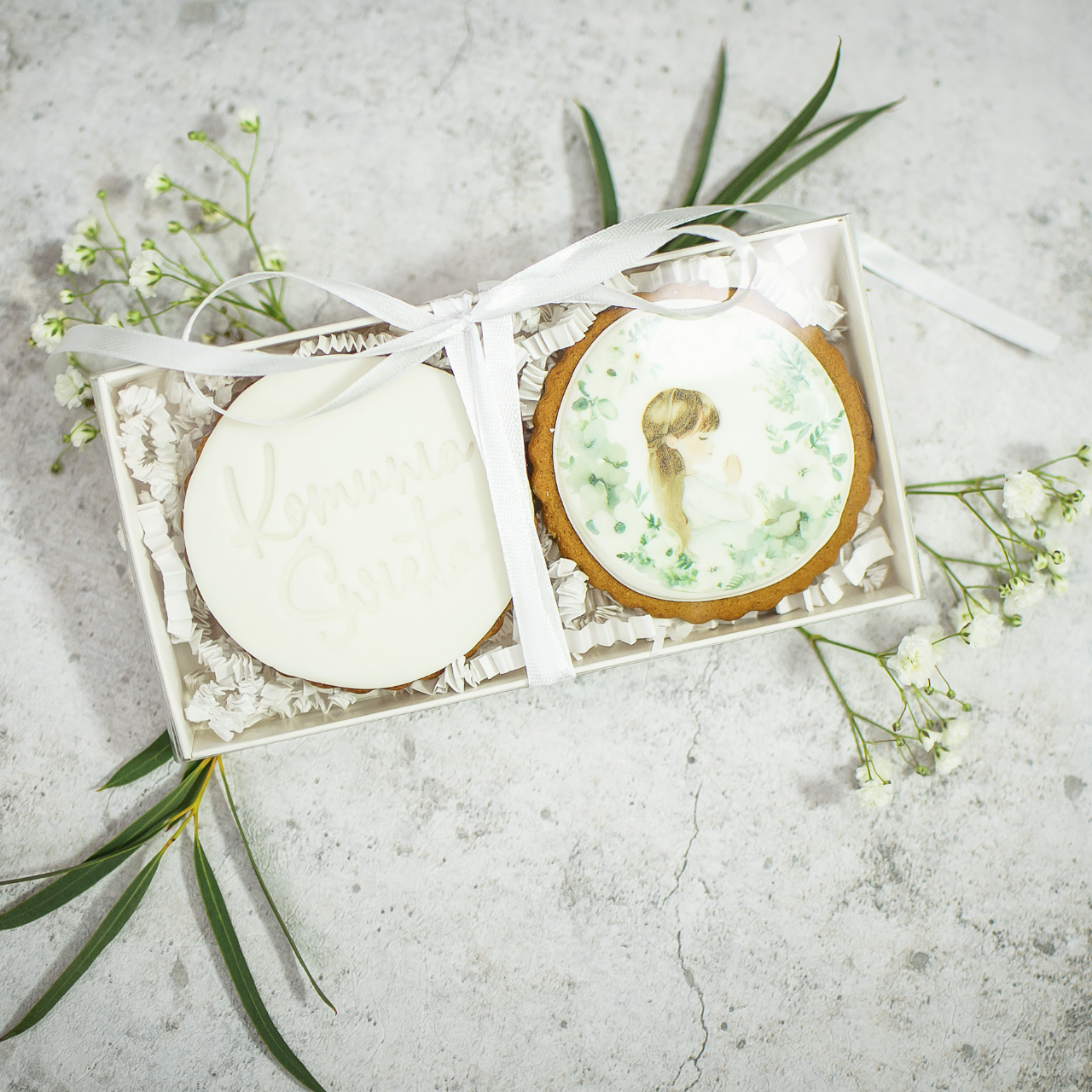 Podziękowania dla gości - zestaw 10 sztuk ciasteczek "Dziewczynka"