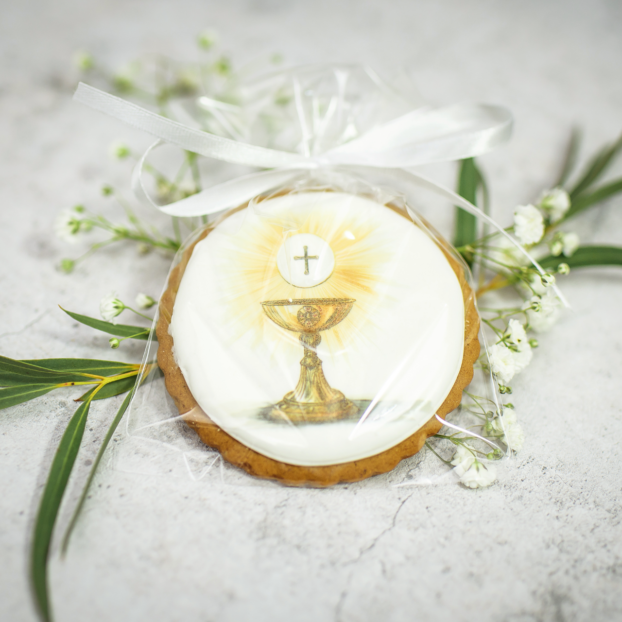 Podziękowania dla gości - zestaw 10 sztuk ciasteczek "Kielich"