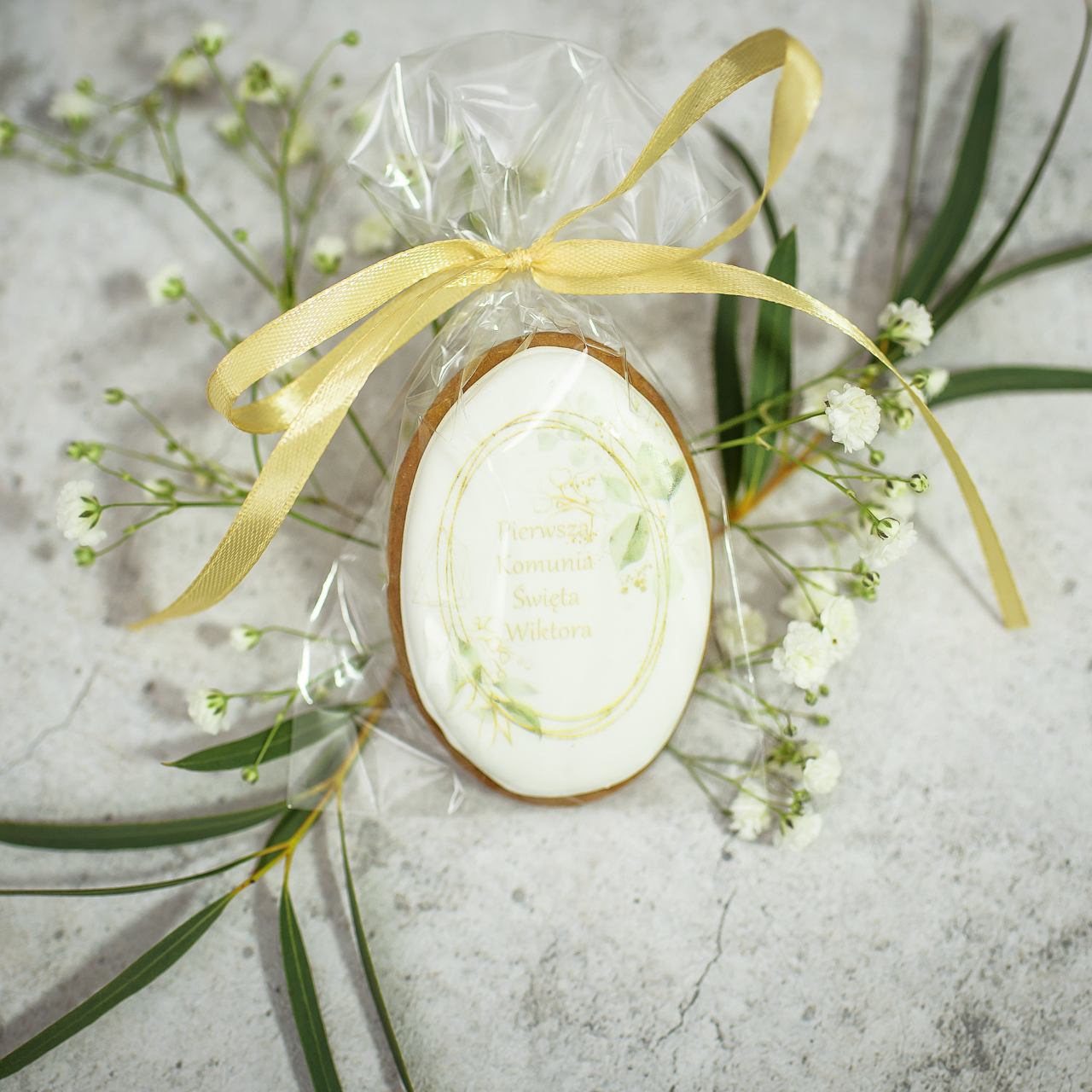 Podziękowania dla gości - zestaw 10 sztuk ciasteczek "Złoto"