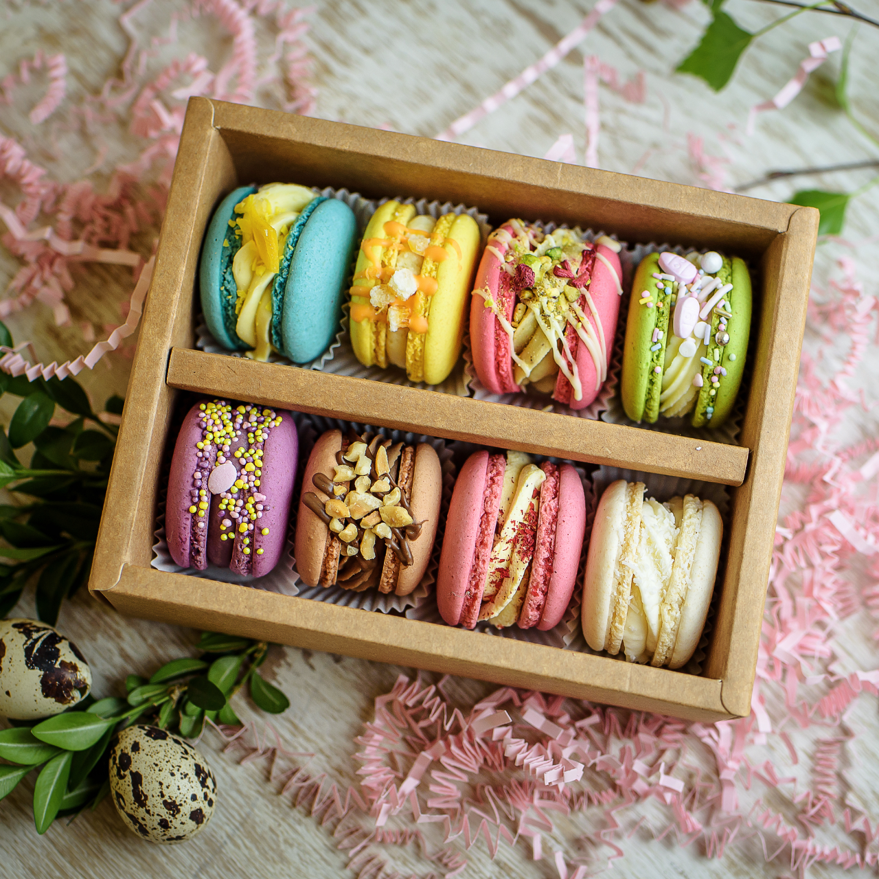 Wielkanocny zestaw makaroników - zestaw 8 sztuk