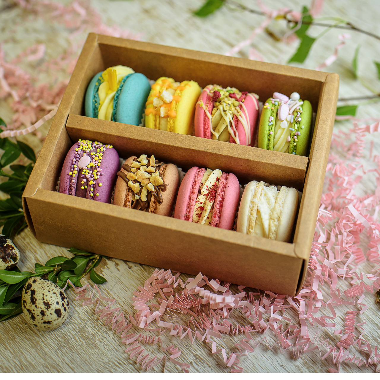 Wielkanocny zestaw makaroników - zestaw 8 sztuk