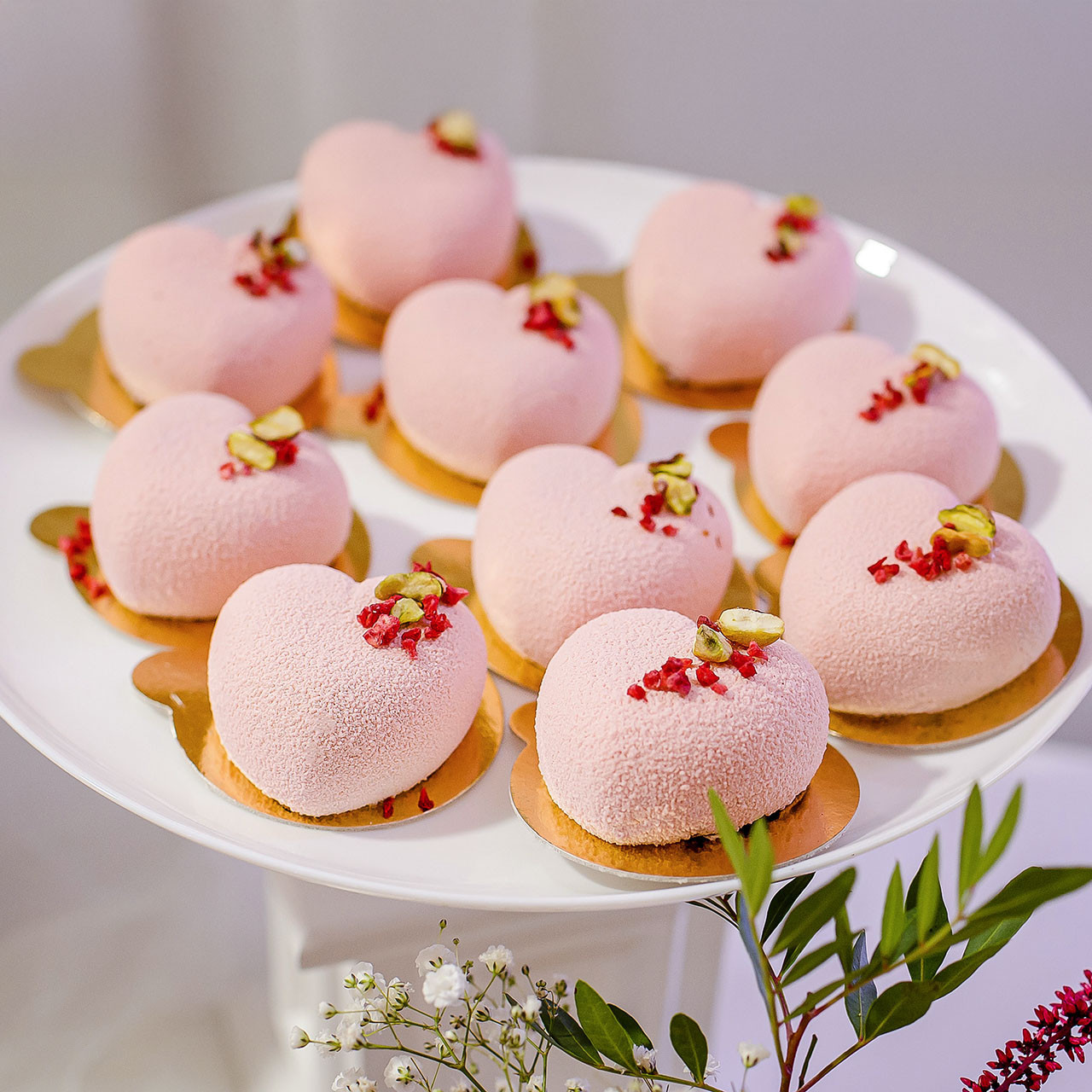 Monoporcja pistacja z maliną - zestaw 15 sztuk