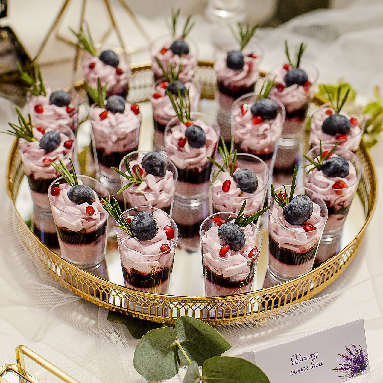 Mini deser owoce leśne - zestaw 15 sztuk