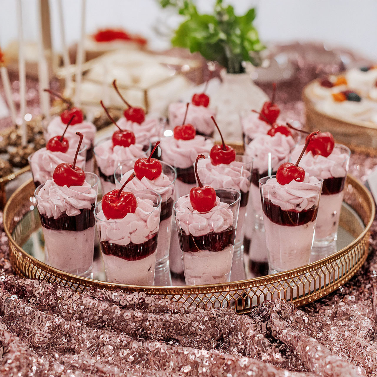 Mini deser wiśniowy - zestaw 15 sztuk